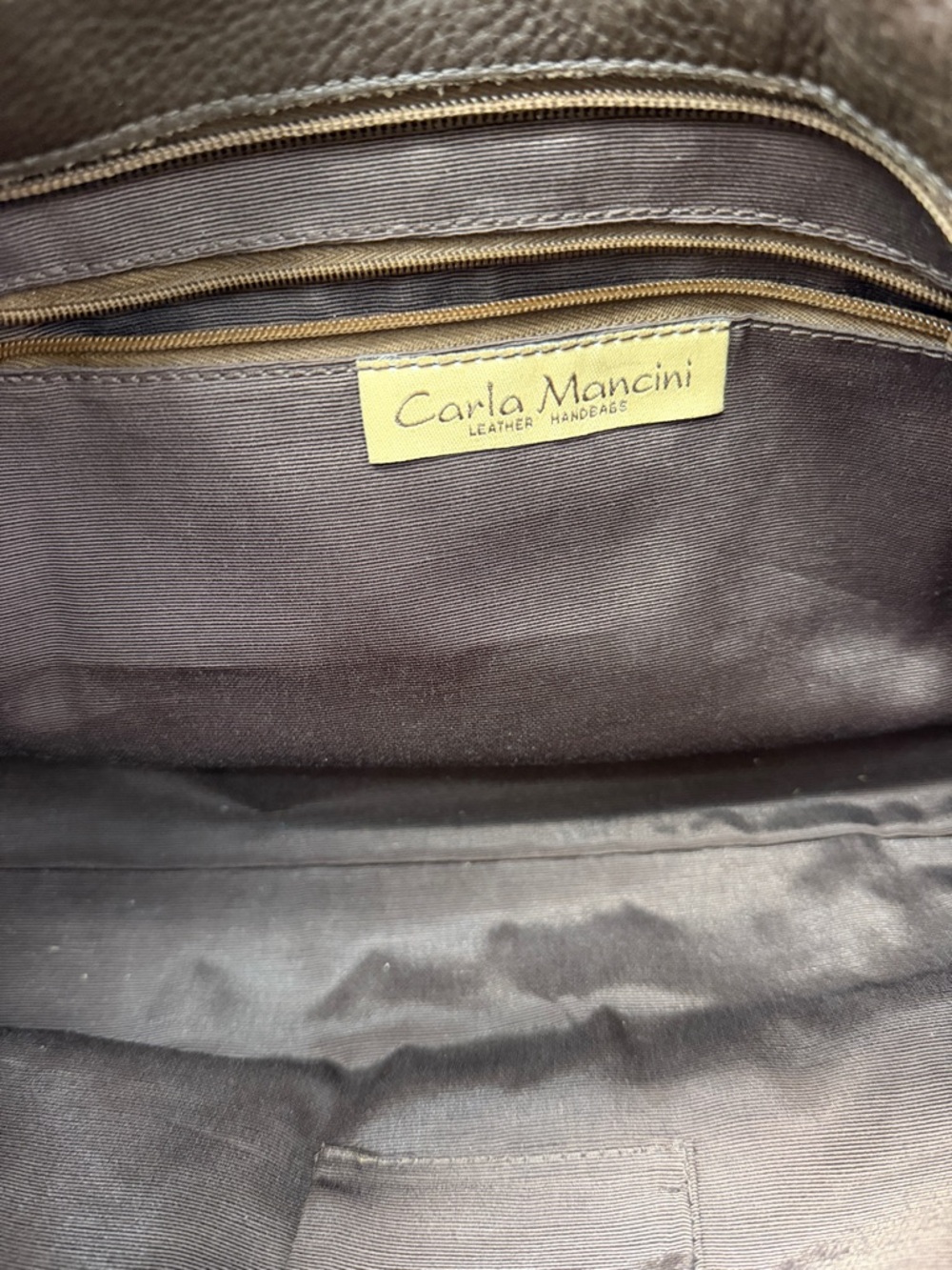 Brown Haircalf Satchel with Dark Brown Leather Straps - Picture 3 of 5